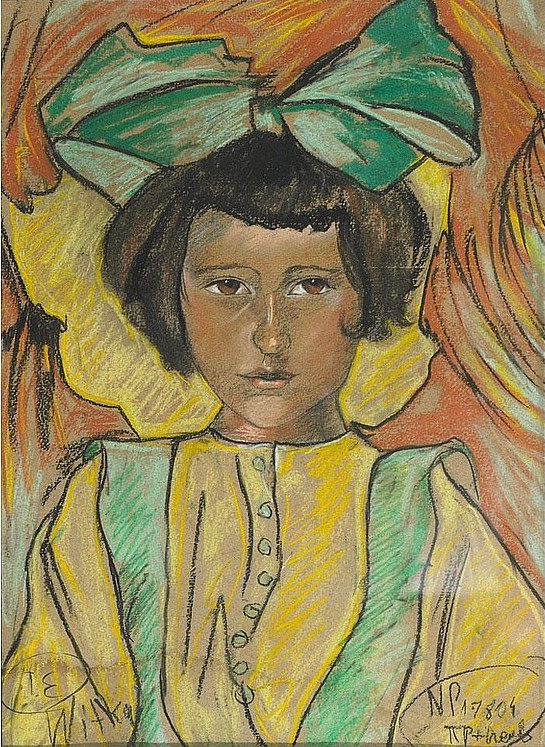 Young Girl in Yellow and Green